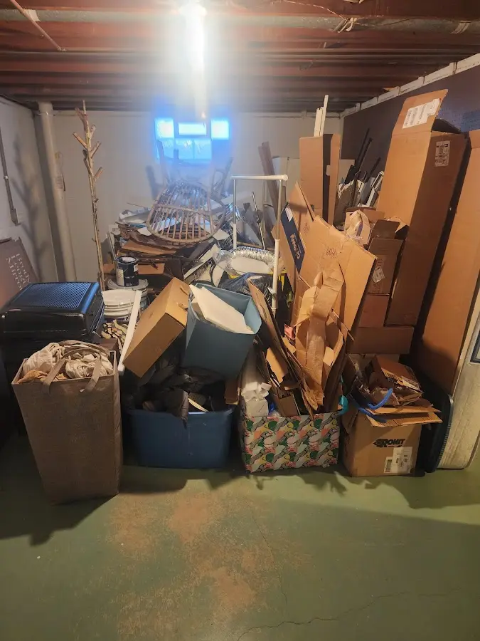 Roll-off dumpster container at job site for 40 Yard Dumpster Rental in Litchfield